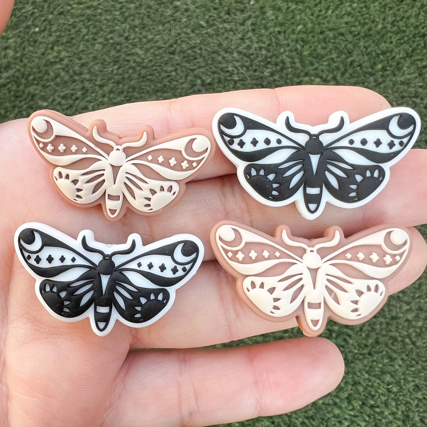 Moth Silicone Focal Bead (pack of 2)