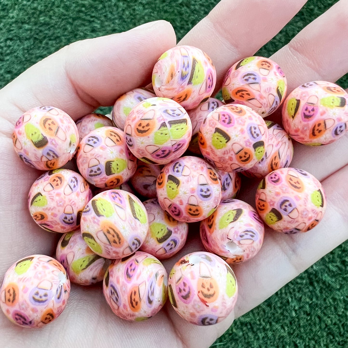 15mm Halloween Silicone Print Beads (pack of 10)