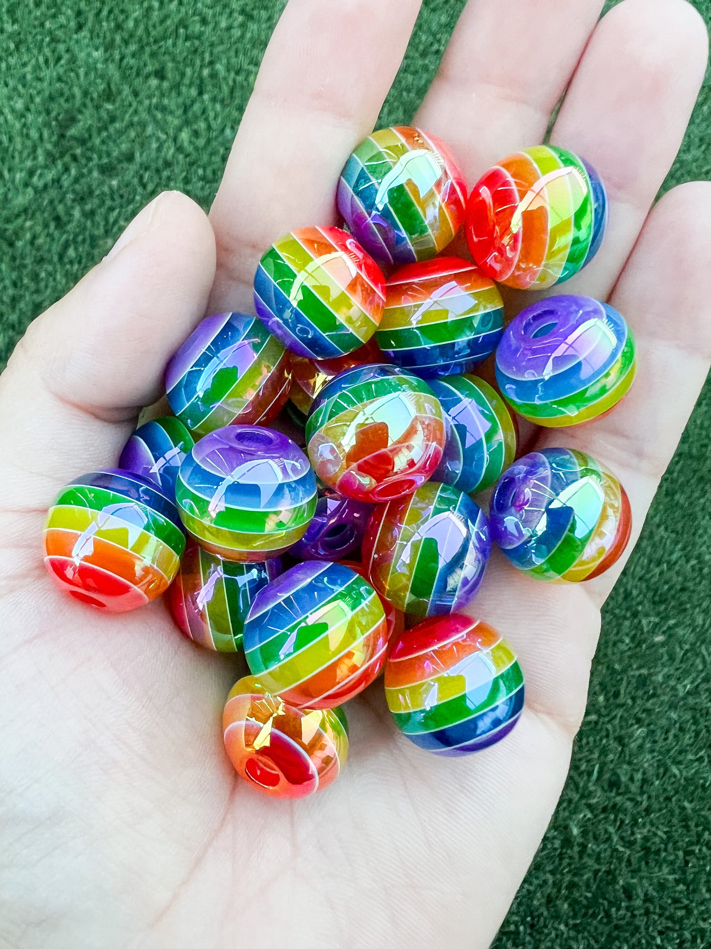 16mm Rainbow Acrylic Beads (pack of 10)